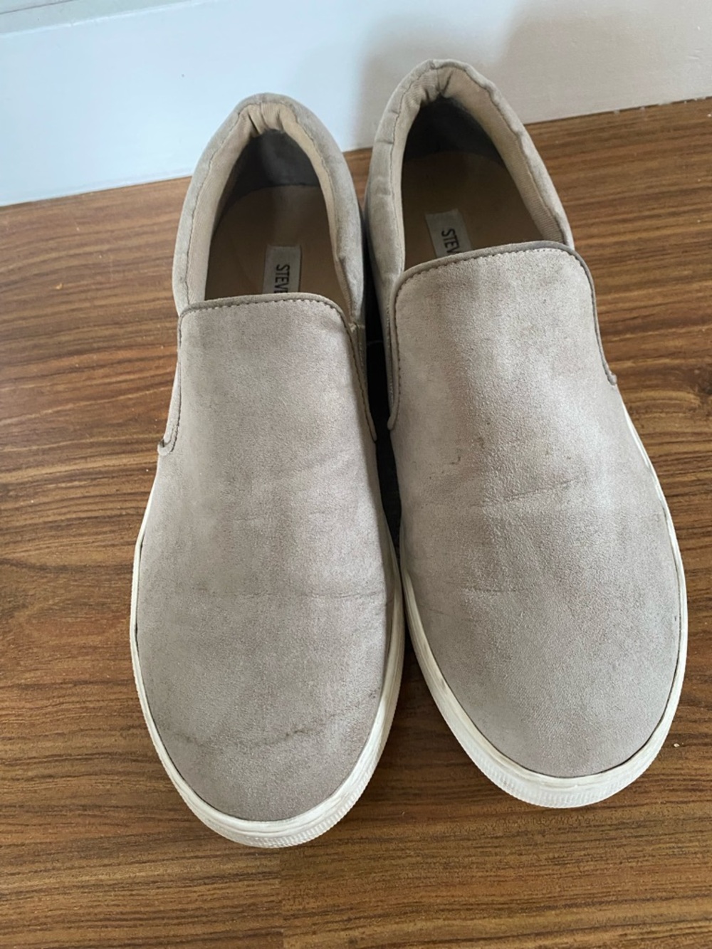 Steve Madden Beige Suede Slip-On Loafers